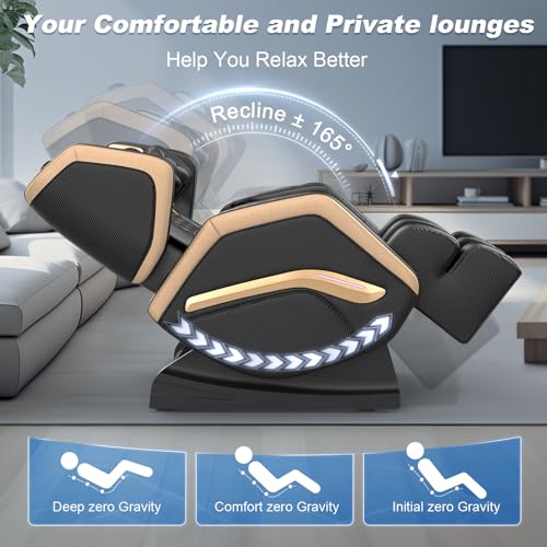 NAGLIFOR Massagesessel, Ganzkörper-Massagestuhl mit 14 Rollen, 8 Airbags Massage, Heizfunktion, Fußmassage, Bluetooth-Lautsprecher, Touch-Fernbedienung – Bild 7