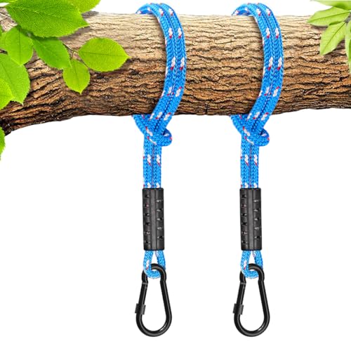 SELEWARE 2ft Hammock Straps, Tree Swing Rope with Carabiner