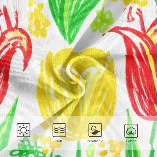 Girls Underwear Toddler 2t Cotton Panties Little Girl Personalized Briefs Girls Undies Doodle Colorful Spring Flowers3