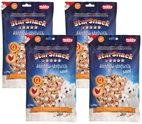 Nobby STARSNACK MINI Rainbow Sandwich für alle Hunde, 1 Tüte (1 x 70 g) (Packung mit 4) – Ansicht 1