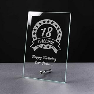 ukgiftstoreonline Personalised BIRTHDAY Gift 18th/21st/30th/40th/50th/60th/70th Glass Plaque
