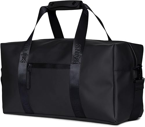 Miniatura 2 de RAINS Trail Gym Bag - Bolsa deportiva impermeable negra para hombres y mujeres con correa para el hombro, asas de transporte y bolsillo de malla
