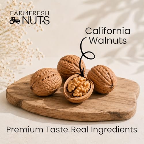 Image of In Shell Walnuts (2.5 Lbs.) - Large Natural California Walnuts - Great Source of Omega 3 - Fresh New Crop - Bursting with Flavor - Farm Fresh Nuts Brand