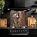 Bear Tempered Glass Backsplash, Rustic Glass Backsplash, Kitchen Backsplash Behind Stove, Glass Backsplash for Kitchen, Stove Backsplash