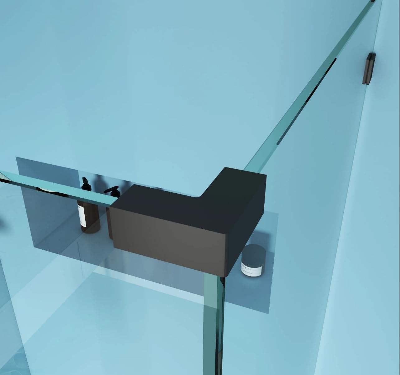 Shower Door Hardware Kit Frameless Swing Hinged Corner Shower Enclosure Accessories Parts for 5/16” 3/8” to 1/2" Thick Glass Glass Clamp ，Includes Shower Door Hinges and Handles - Brushed Gold