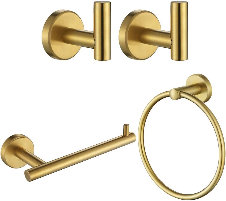 JQK Towel Hook TP Holder Towel Ring 3 Pack, TH100&TPH100&TR130-BG