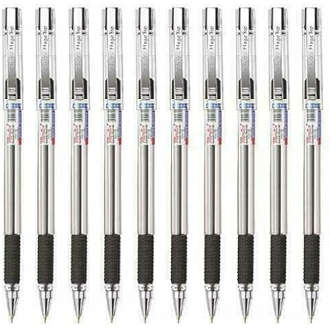 BLACK Ballpoint Pens, MegaTop, 0.7mm Fine Point, Pack of 10, Smooth Writing, ZOFAX Black Ball Pen Cover