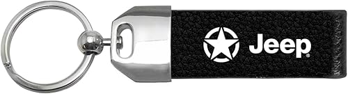 Miniatura 2 de iPick Image Llavero de metal cromado con logotipo de estrella para Jeep Willys, con licencia oficial, Negro -