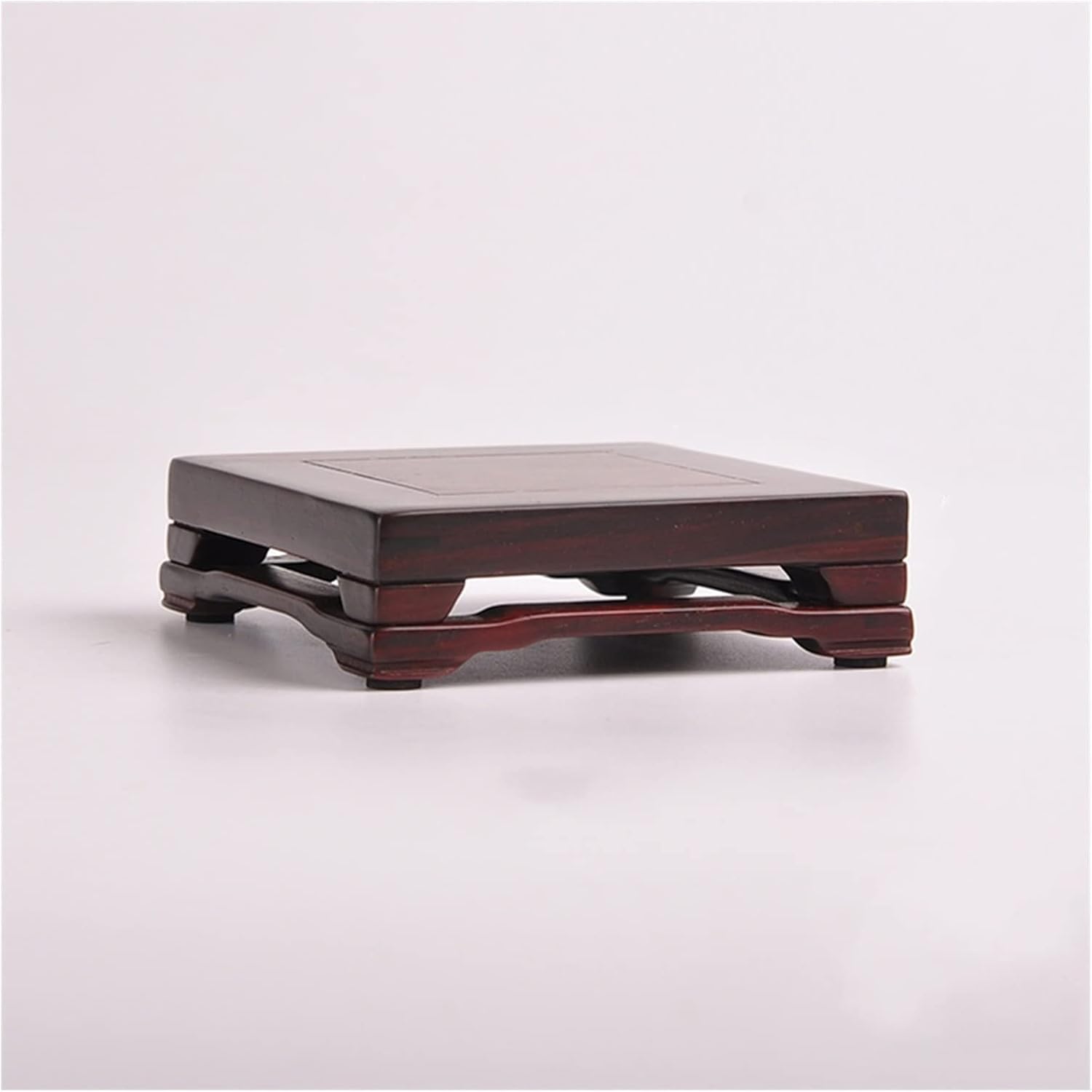 BABETT Bonsai Pedestal Vase Pedestal Stands Classical Rectangular Vase Buddha Statue Display Table Handicraft Decoration Solid Wood Potted Base Planter Stand Plant Holder (Color : A, Size : Large)
