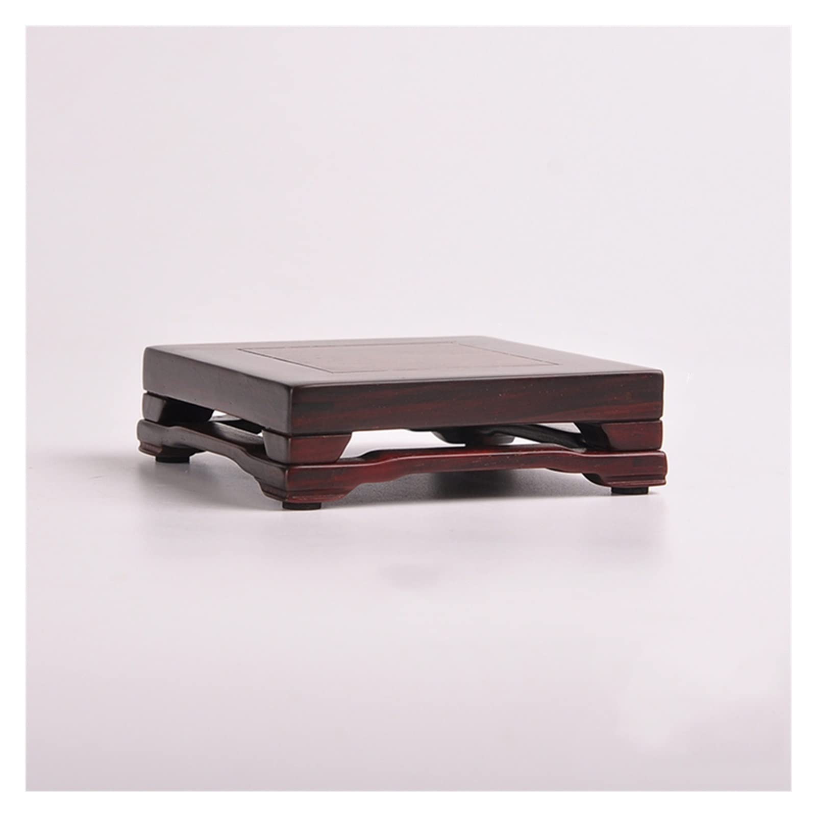 YCCHAH Bonsai Stand Classical Rectangular Vase Buddha Statue Display Table Handicraft Decoration Solid Wood Potted Base Wooden Pot Base(S)