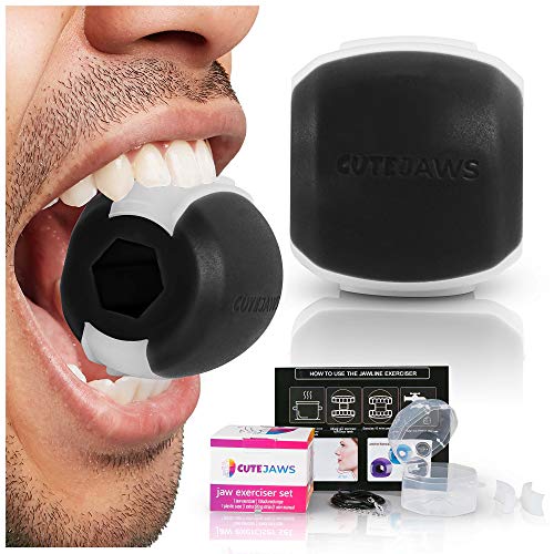 Jaw Exerciser, Jawline Exerciser, Double Chin Reducer, Face Exerciser, Blue Chew, Face and Neck Exerciser, Define your jaw, Look Younger and Healthier, Jawline shaper, Jaw trainer (Black)