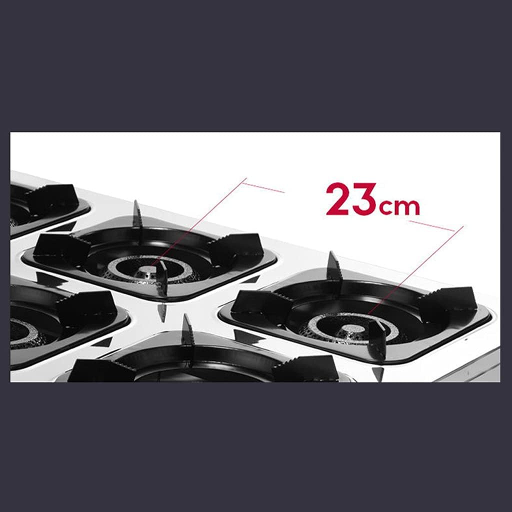 Gas Cooktop Home/Commercial 18Inch Hob Gas Stove Top 6 Sealed Burners For Lpg Stainless Steel With Ion Sensing Protection (Copper C) (Copper C)