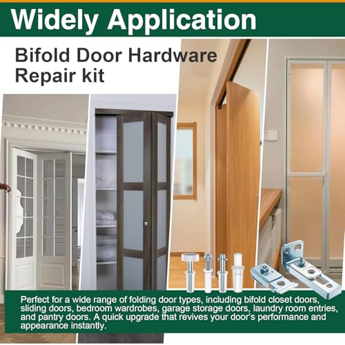 Kit de Herrajes para Puertas Plegables de Clóset, 2 Unidades | Incluye Soportes Superior e Inferior, Pivote de 3/8", Rueda Guía de 7/8" miniatura 7