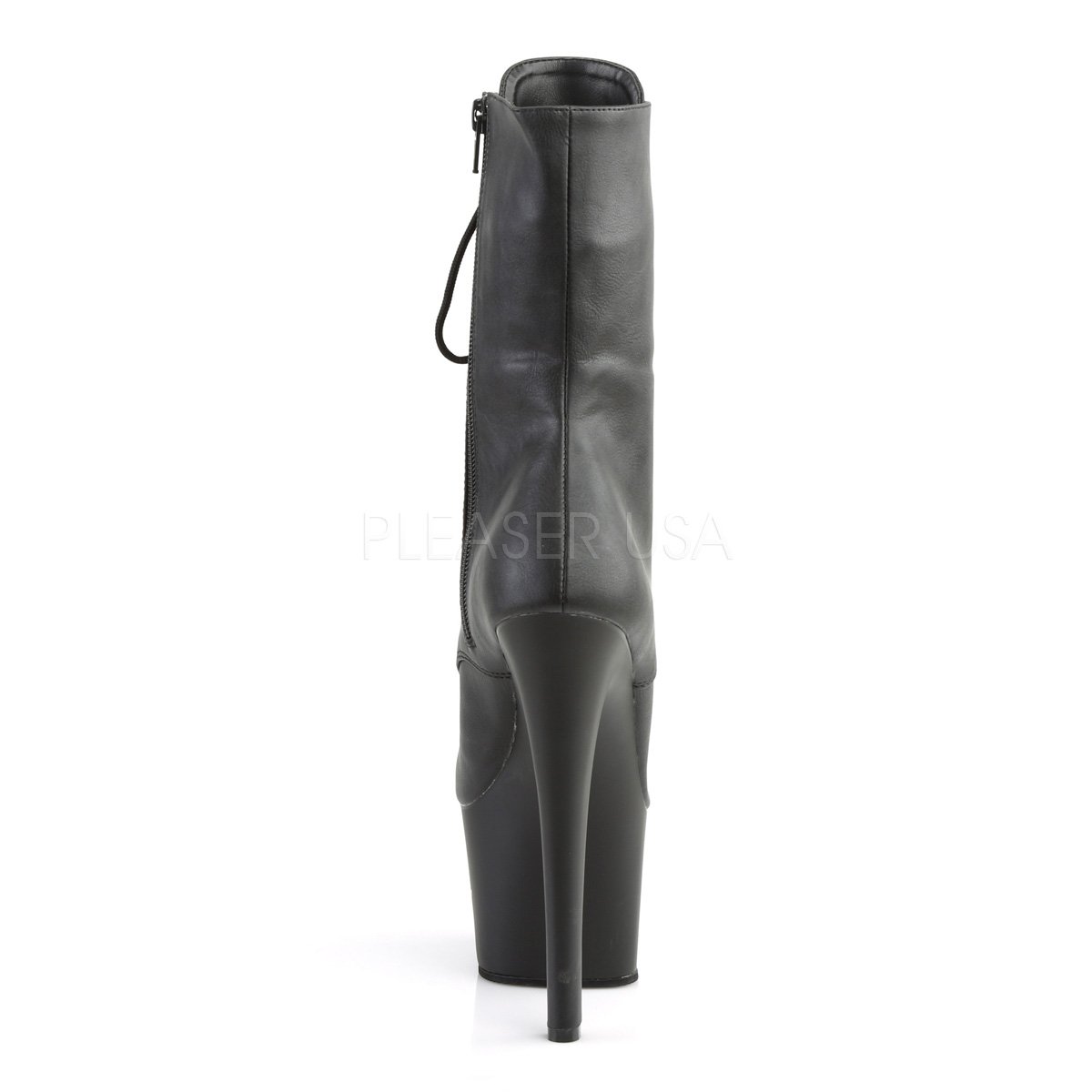 PleaserUSA Damen Fetish Plateau Stiefel mit Schnürung Sky-1020 mattschwarz