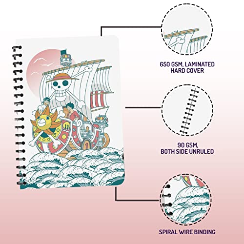 Image of ComicSense.xyz One Piece Anime Sketchbook Thousand Sunny Dreams A5 Spiral Drawing Sketch book Unruled for Kids Students Gift