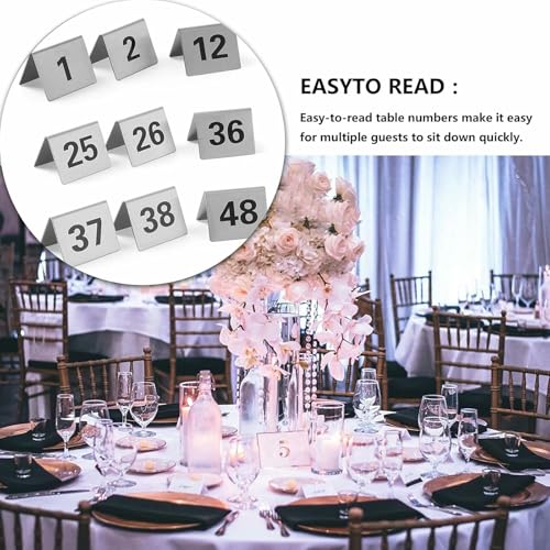 Numéro de table de restaurant en acier inoxydable 1-50 double face - 7