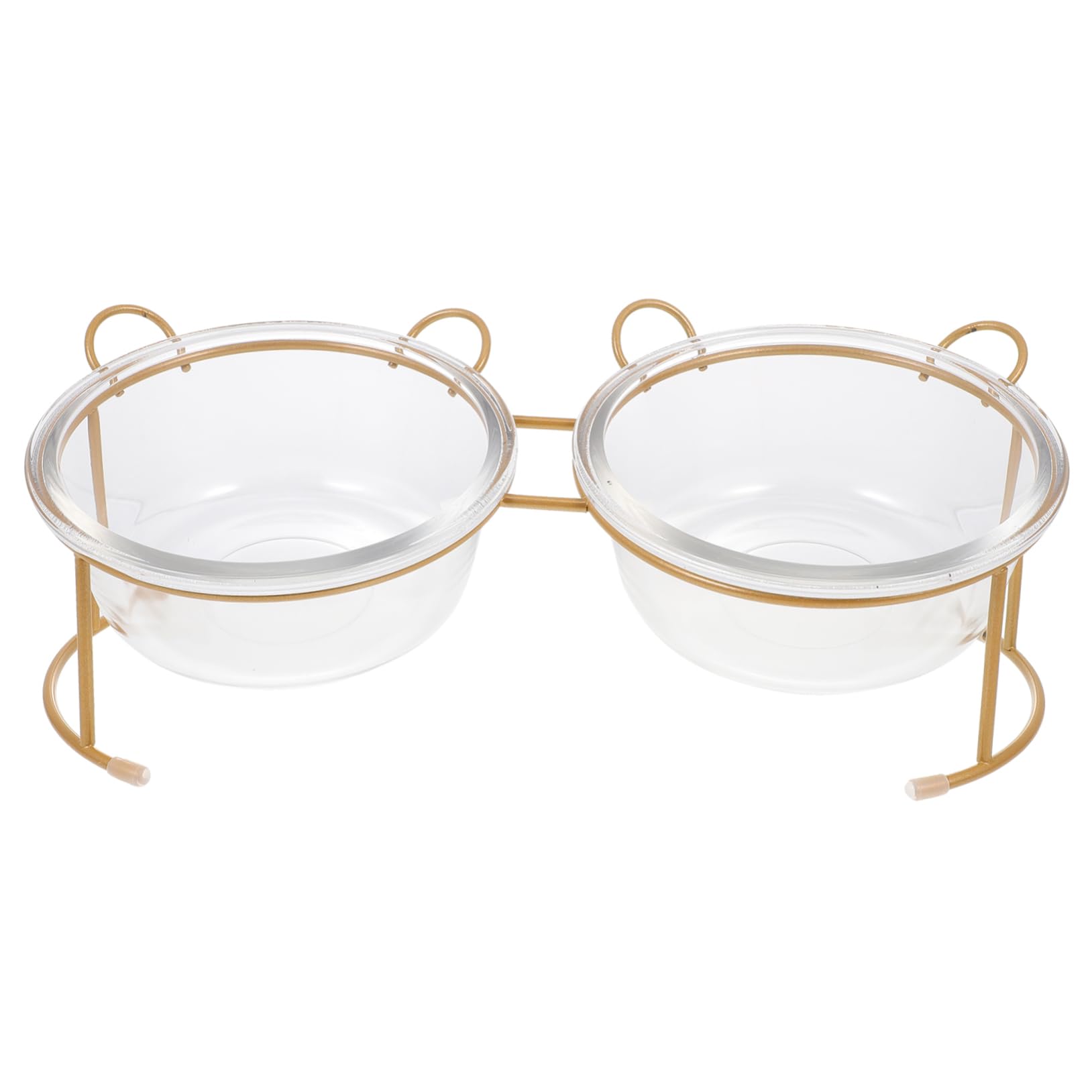 Erhöhter Katzennapf aus Glas mit Eisenständer Doppel Schüssel für Katzen Leicht zu Reinigen Schont die Halswirbelsäule
