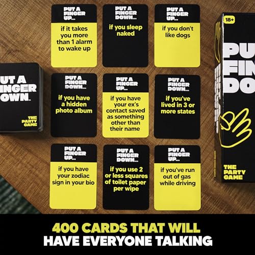 Put-A-Finger-Down-The-Viral-Party-Game-That-Will-Have-Everyone-Talking-Funny-Adult-Card-Game-Icebreaker-Ideas-Game-Nights-Big-or-Small-Groups-400-Cards-for-2-Players Put A Finger Down The Viral Party Game That Will Have Everyone Talking Funny Adult Card Game Icebreaker Ideas Game Nights Big or Small Groups 400 Cards for 2 Players