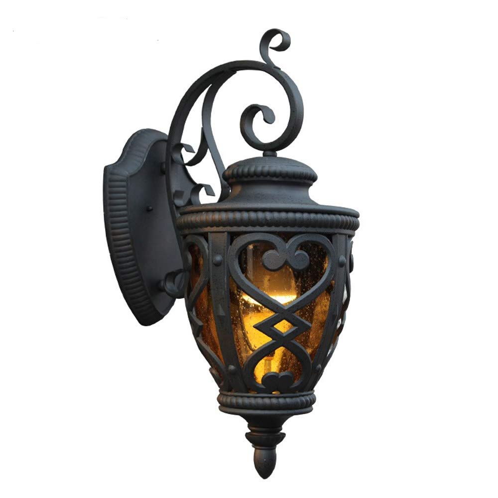 HYJAUSXB Wall Lamps Sconces Waterproof Outdoor Sconce Light fixtures,Exterior Lamp，Black Metal with Clear Glass(S)