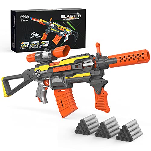 XTOYZ Automatic Toy Gun for Nerf Guns Darts, Motorized Blaster Game Toy with 30 Foam Darts, Shooting Toy Gifts for Kids 5-15 Years Old
