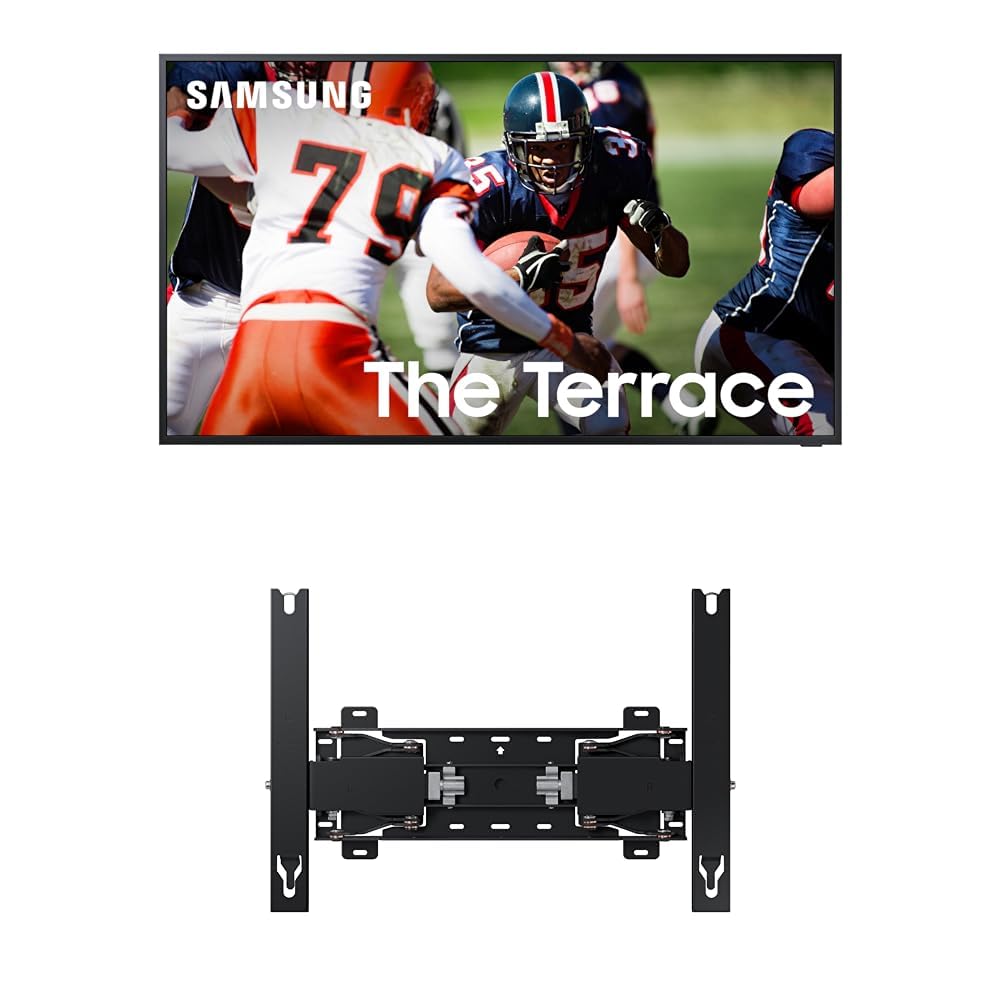 SAMSUNG 85-Inch Class Neo QLED 4K The Terrace Full Sun Outdoor Series, Ultra Bright Picture, IP56 (QN85LST9C, 2023 Model) + SAMSUNG 85-Inch The Terrace Outdoor Smart TV Wall Mount, WMN5870TC