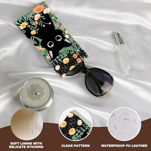 Image of Anikathy 2Pcs Sunglass Eyeglass Glasses Case Soft PU Leather with Cleaning Cloth Portable Glasses Pouch Bag for Men Women
