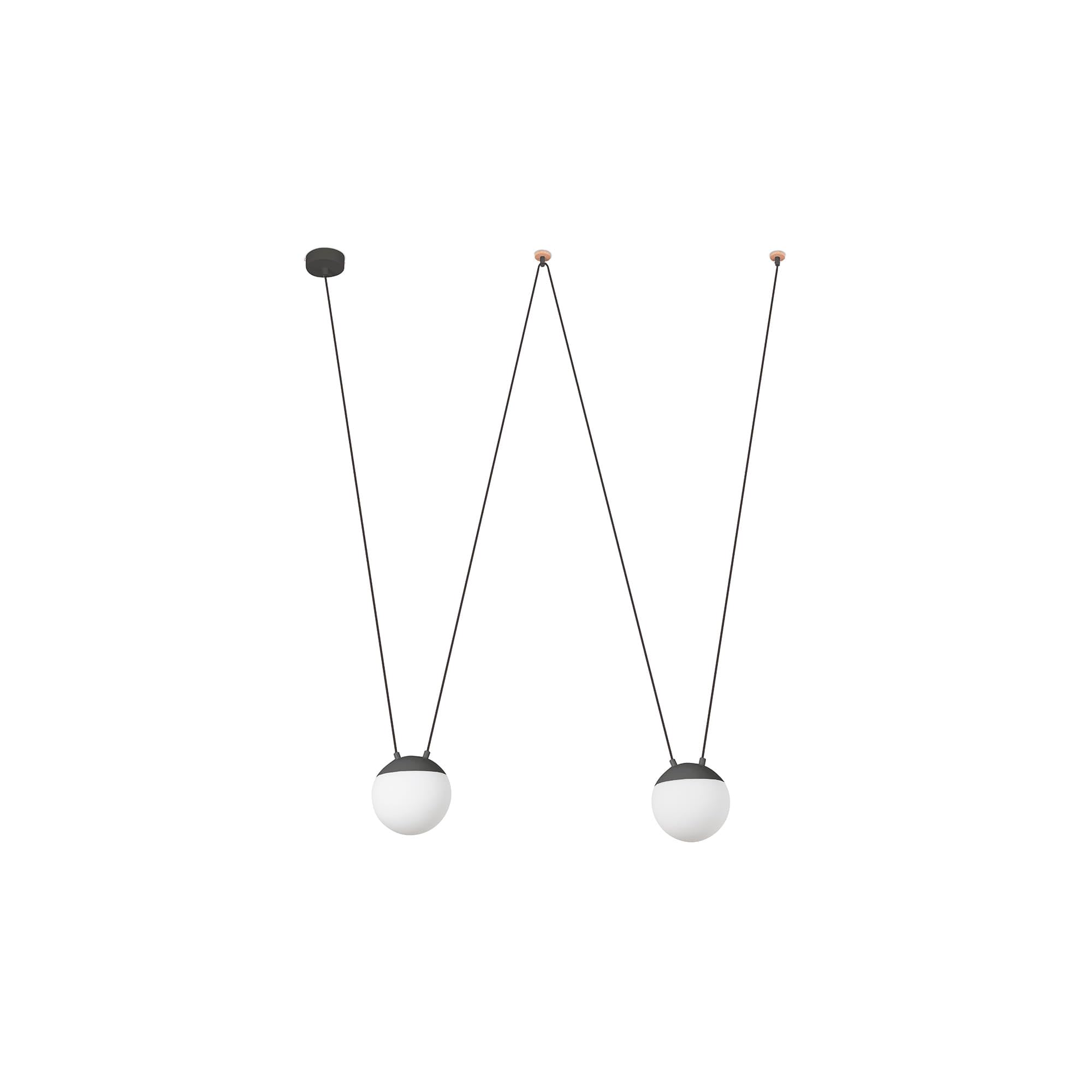Faro Barcelona 28376-2L - MINE PC SPACE 2L Pendelleuchte grau