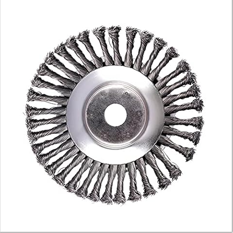 Leeppyton Knot Wire Wheel,6 inch Rotary Weed Brush Joint Twist Knot Steel Wire Wheel Brush Disc Trimmer Head 25.4mm x 150mm Universal fit Straight Shaft Trimmer (8) Cover