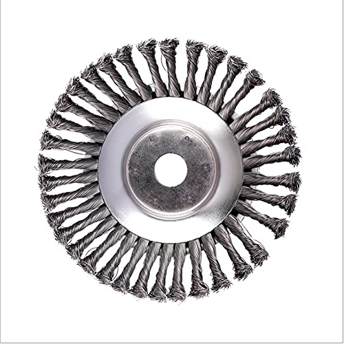 Leeppyton Knoten-Drahtrad, 15,2 cm, rotierende Unkrautbürste, Gelenk, Drehknoten, Stahldraht, Radbürste, Scheibe, Trimmerkopf, 25,4 mm x 150 mm, universelle Passform, gerader Schaft, Trimmer (6)