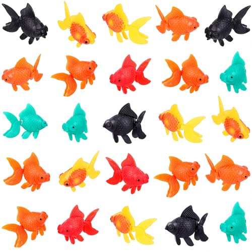 Image of Sumind 100 Pieces Multicolor Fake Floating Fishes Plastic Fake Goldfish Artificial Aquarium Fishes Colorful Realistic Artificial Moving Fish Ornament Decorations for Aquarium Fish Tank