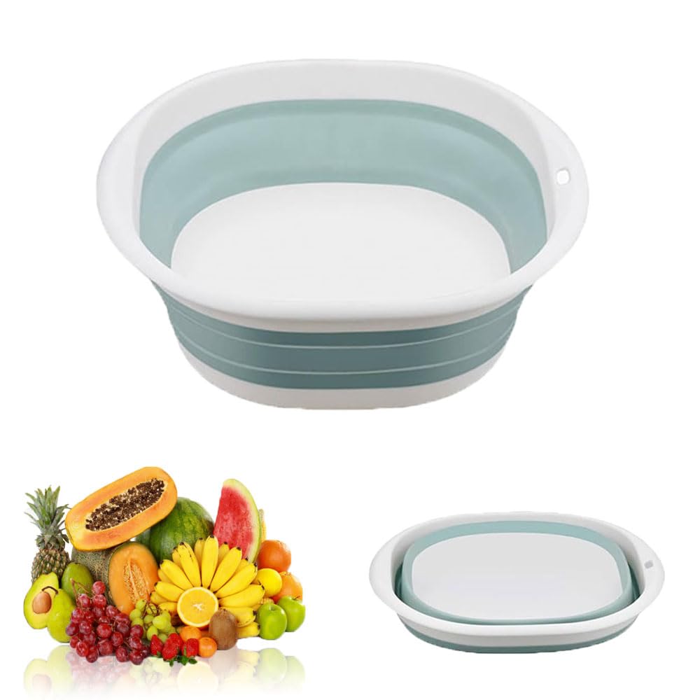 8.5L 5.5L Collapsible Washing Up Basin, Portable Foldable Washtub Multipurpose Storage Container for Travel Camping Hiking Outdoor, L Size