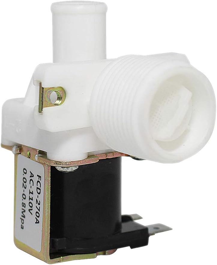 3/4" Water Inlet Electric Solenoid Valve AC 110V Normally Closed N/C 0.02 to 0.8mpa - Plastic Right Angle Thread for Washing Machine