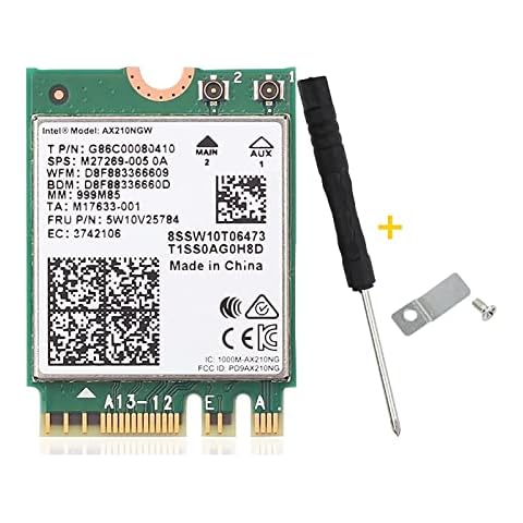 MQUPIN WLAN Karte AX210 Netzwerkkarte AX210NGW WiFi 6E 11AX Tri-Band Netzwerkadapter Cover