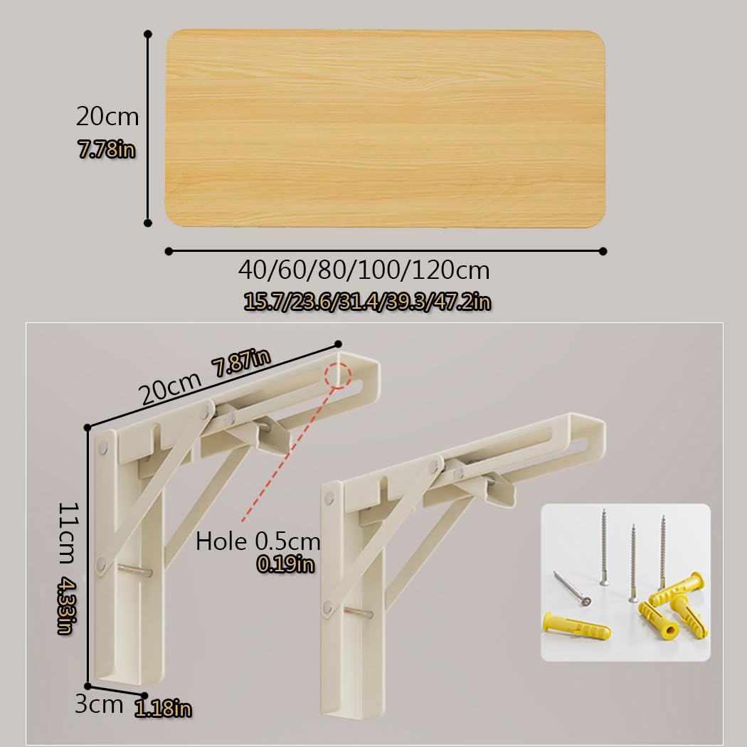 Kleiner Wandtisch Klappbarer Esstisch Multifunktionaler Klapptisch Schwimmender Drop Leaf Schreibtisch Wandklapptisch Für Küche Zimmer Wohnzimmer Kinderzimmer (1,2 x 0,2 m)