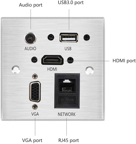 Zhiyuen® Desktop Female Hdmi Vga 3Rca Audio Network Junction Box Multimedia Wall Plug For Home Textiles Meeting Room Hotel Office #TOP4
