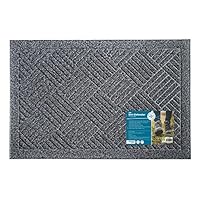 JVL Dirt Defender Scraper Door Mat 40 x 60 cm, Squares, Grey