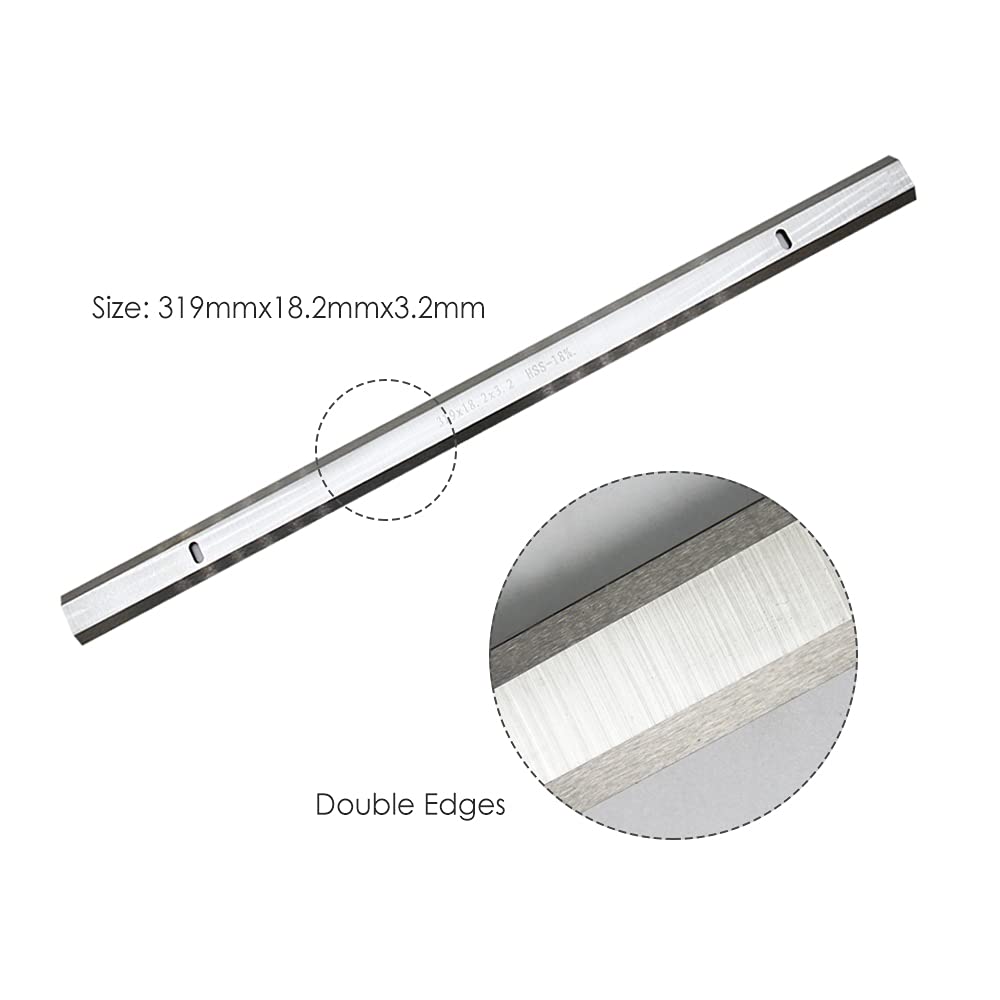 1 par de cuchillas cepilladoras de madera HSS de 319 mm de grosor, 319 x 18,2 x 3,2 mm, 2 bordes para Ryobi ETP1531AK JET JWP-12 GMC MA1931 Corvette 21