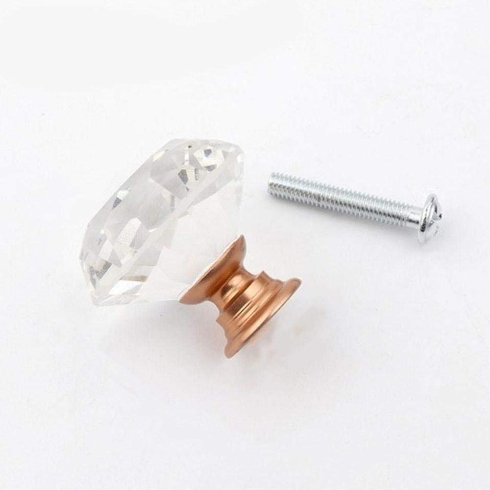 Bszcxbvmp 30Mm Copper Crystal Drawers Knobsb, Crystal Glass Cabinet Drawer Closet Door Knob Handle Multicolor(30Mm Copper)