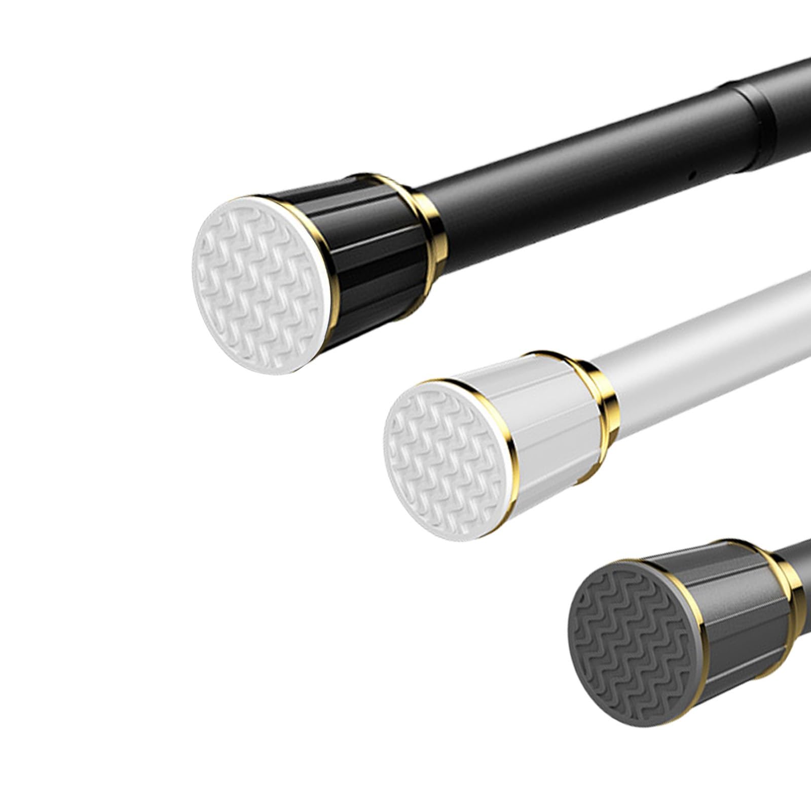 GLDYTVF NoDrill Curtain Rod Adjustable Tension Shower Rod Clamp Curtain Pole for & Doors Easy Install (Black 70120CM) Perfect for Home & Closet Décor