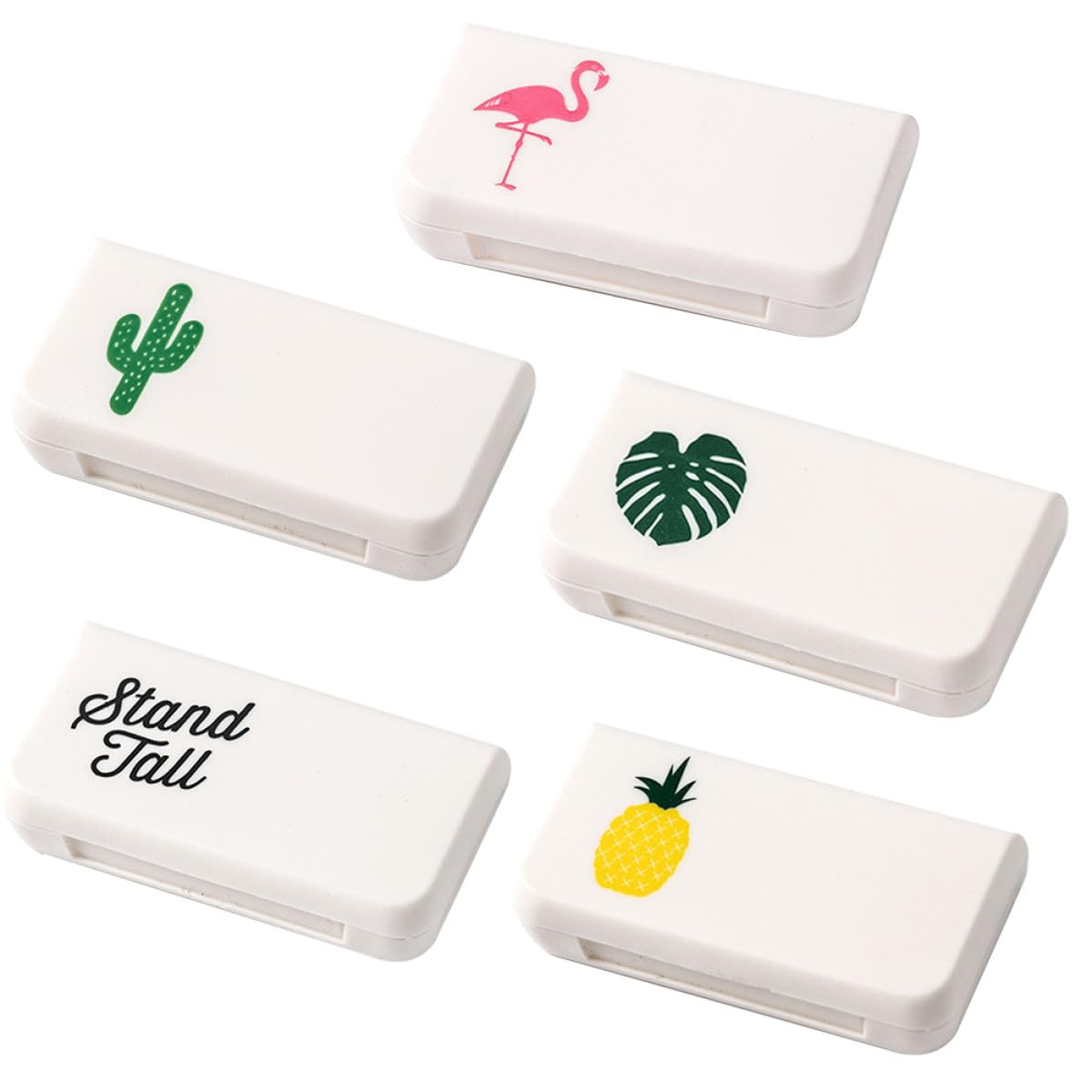 5pcs Portable Mini Pill Organizer Medicine Box with 3 Compartments, Simple Storage Container for Travel and Daily Medication Management Random Style