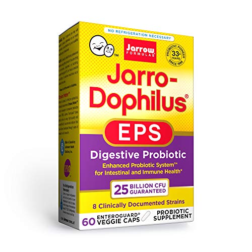 Jarrow Formulas Jarro-Dophilus EPS Higher Potency, Supports Intestinal and Immunal Health, 25 Billion Cells Per Veggie Capsules, 60 Count