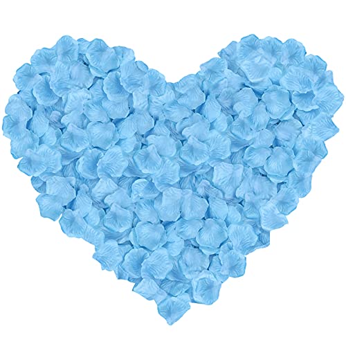 Neo LOONS 1000 pétales de rose soie artificielle, bleu ciel