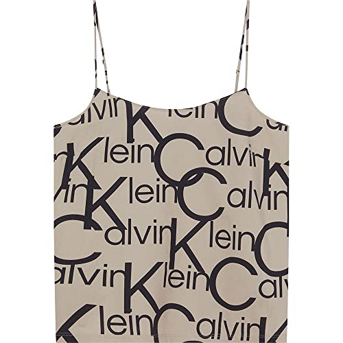 Preisvergleich Produktbild Calvin Klein Damen Camisole Tanktops, Large Block Logo Winter Linen, M