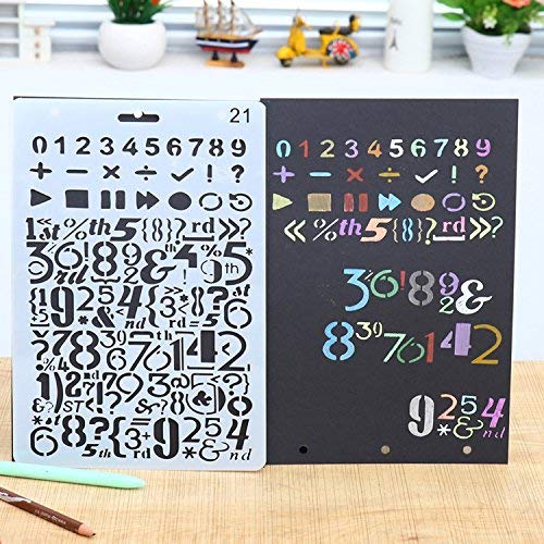 NouveLife Lot de 8 Pochoir Chiffre et Letter Pochoir Alphabet Peinture Réutilisable Souple Majuscule Minuscule Caractère de 1 à 3 cm pour Scrapbooking Carte d'Anniversaire Décoration Murale - Image 7