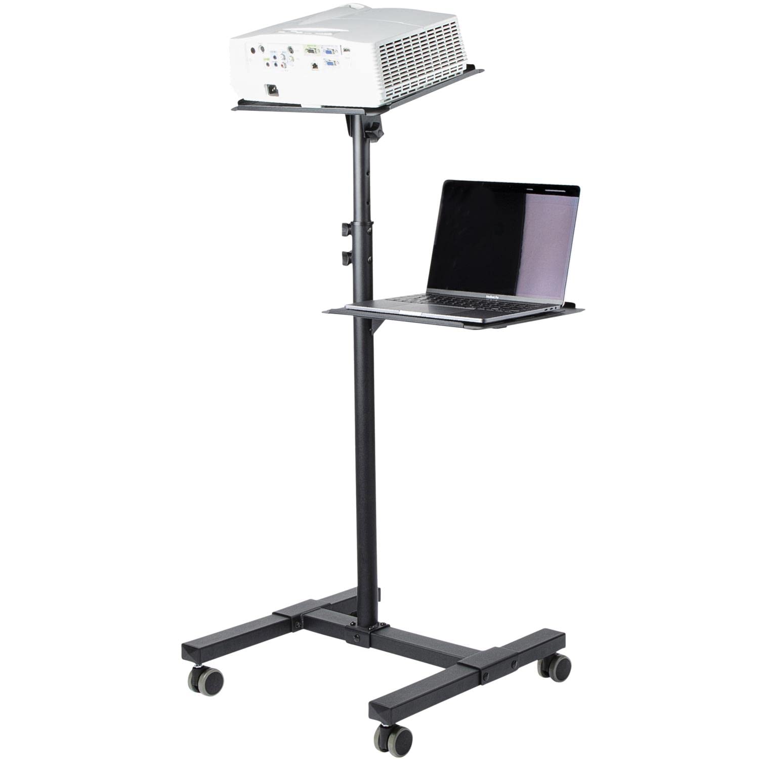StarTech.com Table Vidéoprojecteur Support Projecteur Robuste 2 Étagères 10kg Hauteur Réglable Chariot Mobile Roues Vérouillables