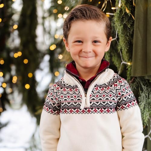 Hope & Henry Boys' Long Sleeve Half Zip Pullover Sweater2