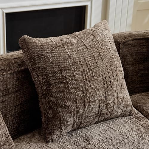 Image of 109-Inch Curved Boneless Modular Sofa Compressed 4-Seat Cloud Couch with 4 Pillows, Modern Curved Boneless Foam Sofa Floor Deep Seat Cloud Couch for Living Room Bedroom