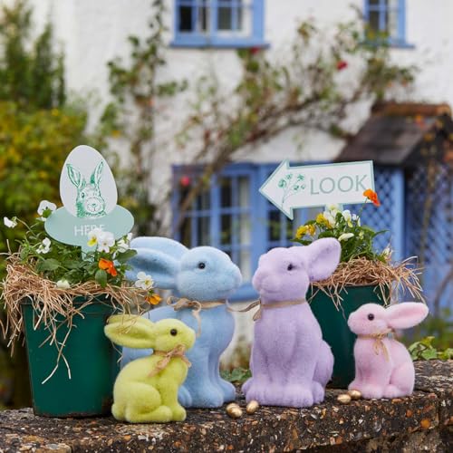 Lapin artificiel jaune Talking Tables de 15,2 cm en mousse pour Pâques