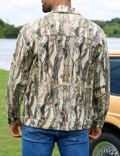 Image of Yuanbang Camo Jackets for Men Trucker Unlined Camouflage Coats Hunting Clothes