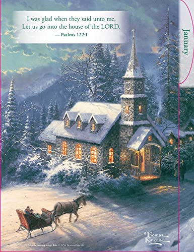 Thomas Kinkade Studios 12-Month 2024 Monthly/Weekly Engagement Calendar with Scripture: With Script, 7 x 8.4 inch - Image 3